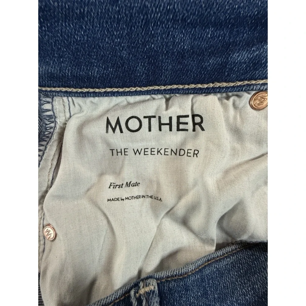 MOTHER Weekender Flare Jeans Women 27 Blue Mid Rise Stretch Boho Y2K Festival - Picture 4 of 13